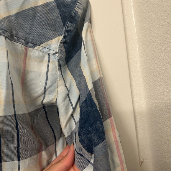 Kut from the Kloth Blue and White Plaid Button-Down Shirt - Picture 16 of 16